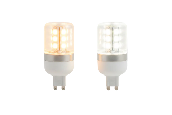 Dvě identické LED G9 žárovky 3000K a 4500K
