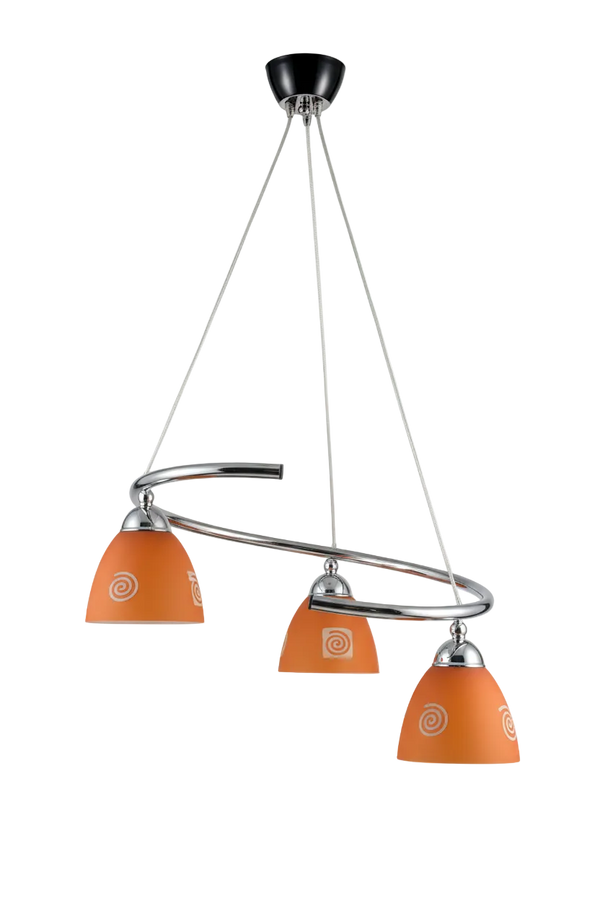 Spirálový lustr - oranžová varianta