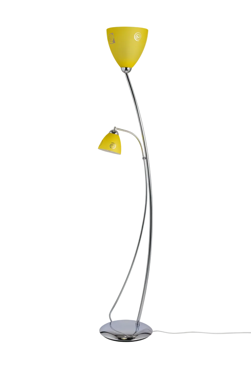 Stojací lampa - chrom a žlutá