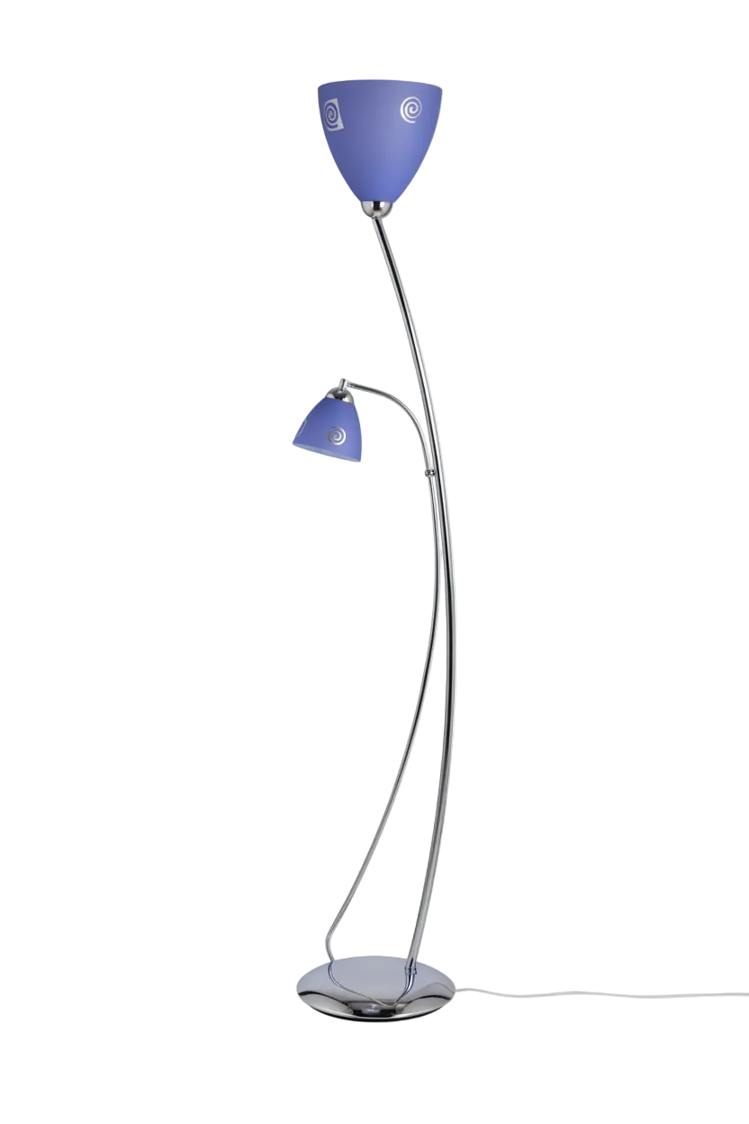 Stojací lampa - chrom a modrá