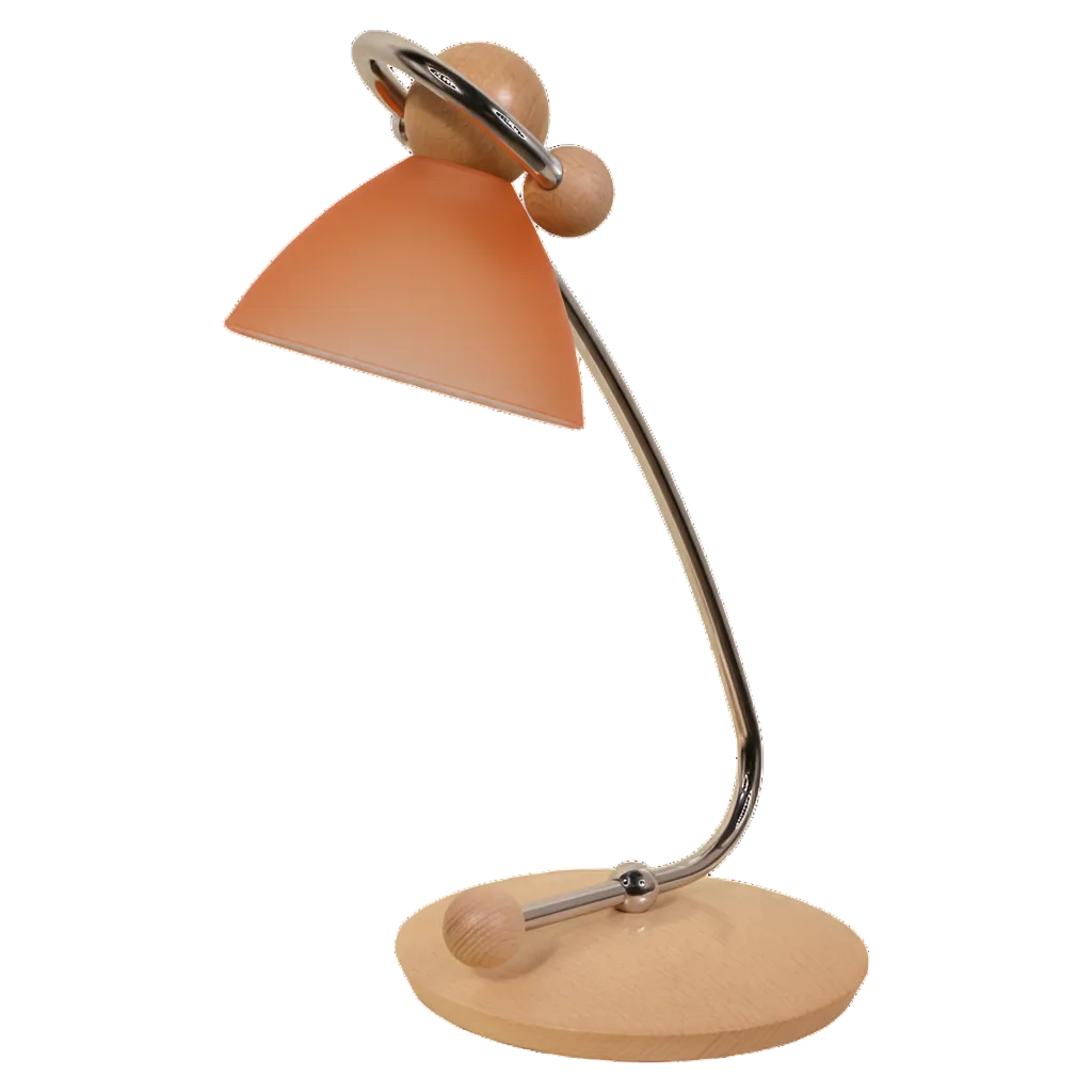 Stolní lampa s oranžovým sklem