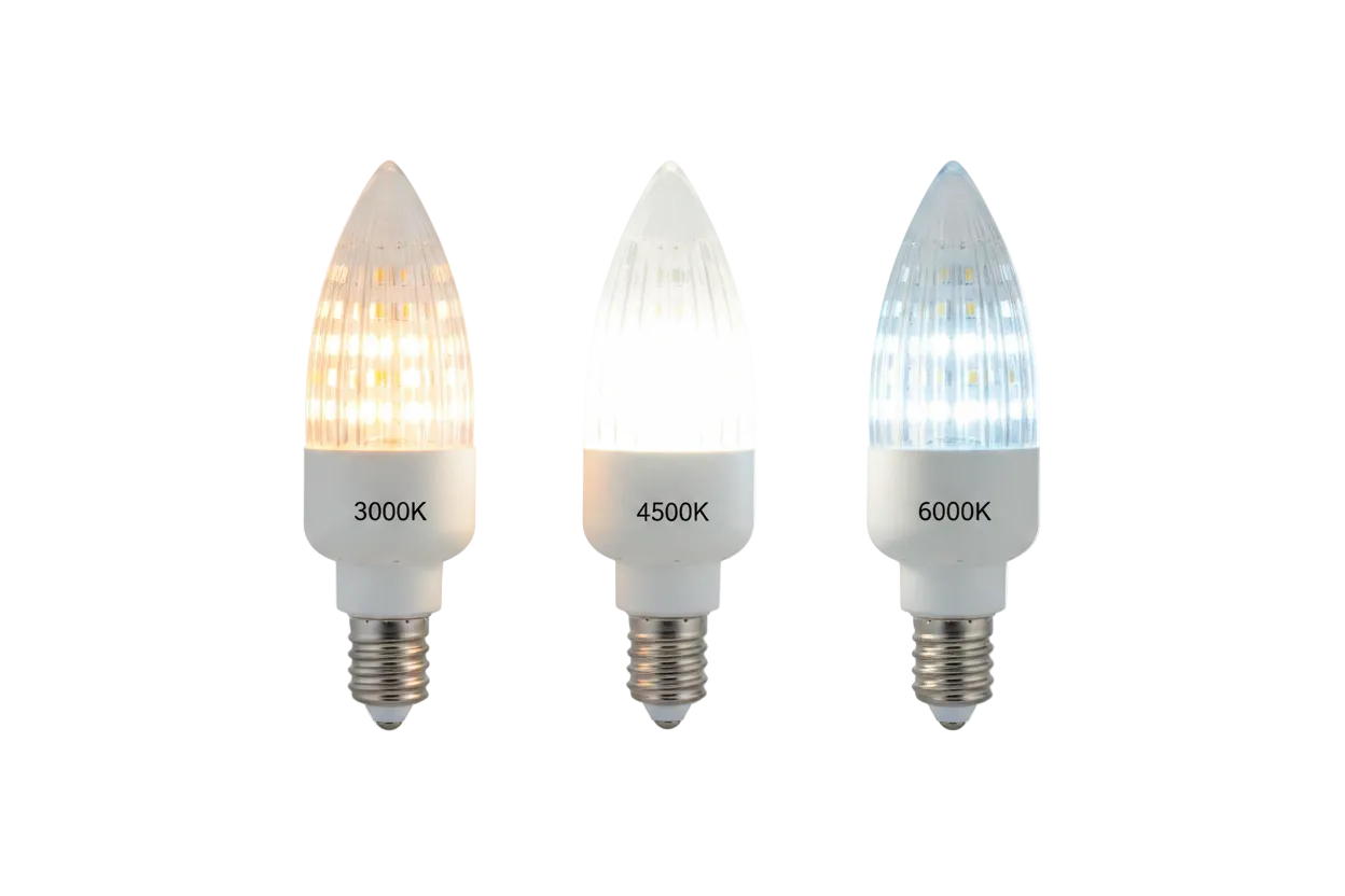 Tři LED žárovky 3000K, 4500K, 6000K