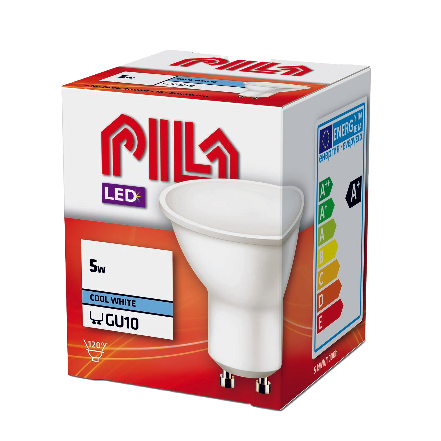 LEDspot 120° Pila 5W GU10 | Náhrada 50W 4000K