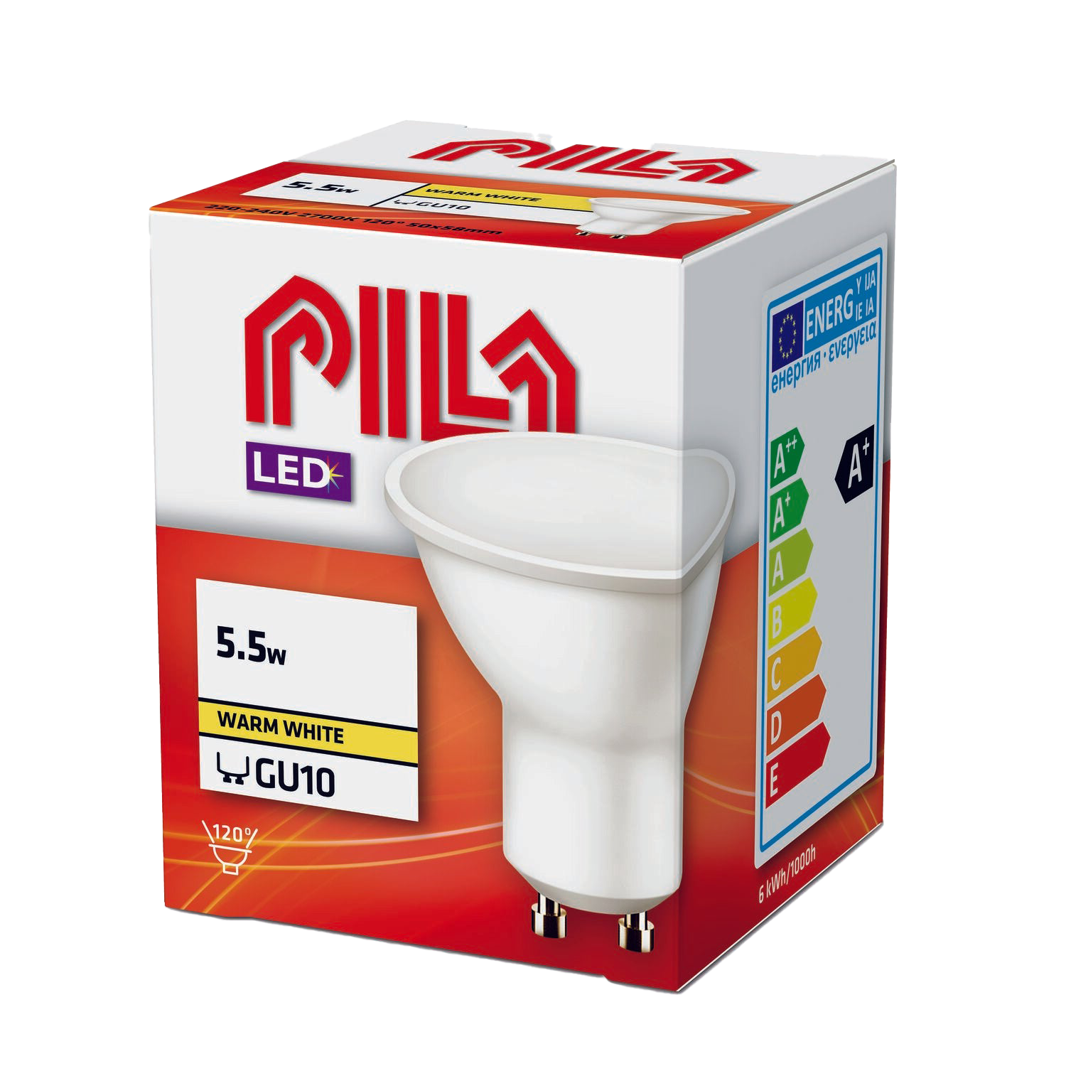LEDspot 120° Pila 4,9 W (50W) GU10 2700K