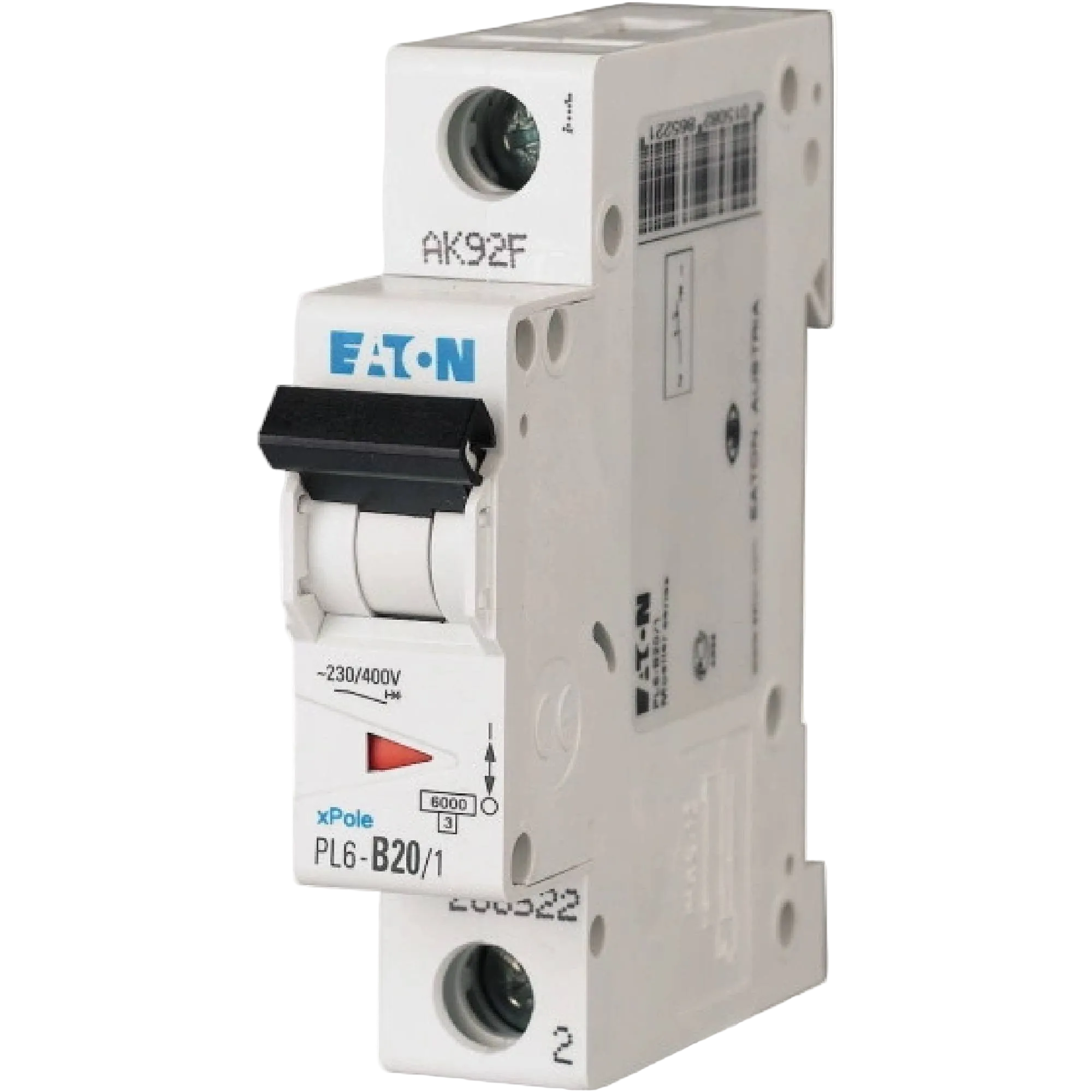 Eaton PL6-B20/1 | Jednopólový jistič 20A