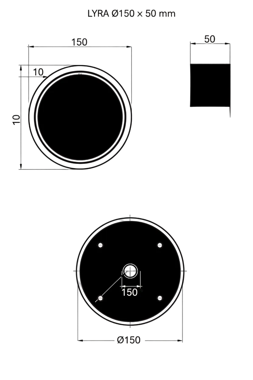 LED LYRA Ø150x50mm -11W Přisazená svítidla