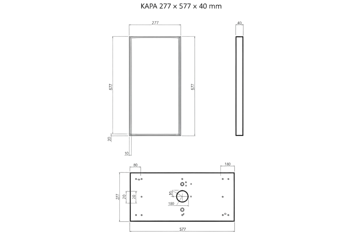 LED KAPA 277x577x40mm - 38W Přisazená svítidla