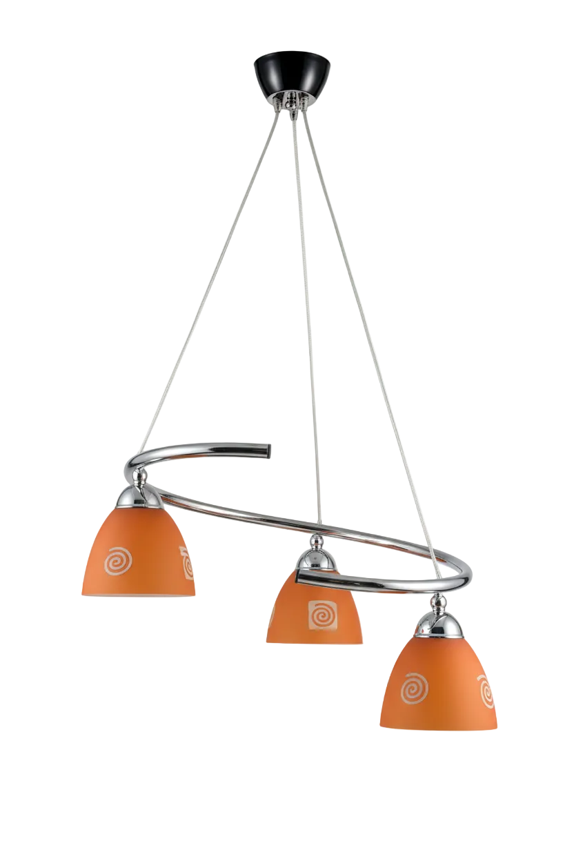 Spirálový lustr - oranžová varianta