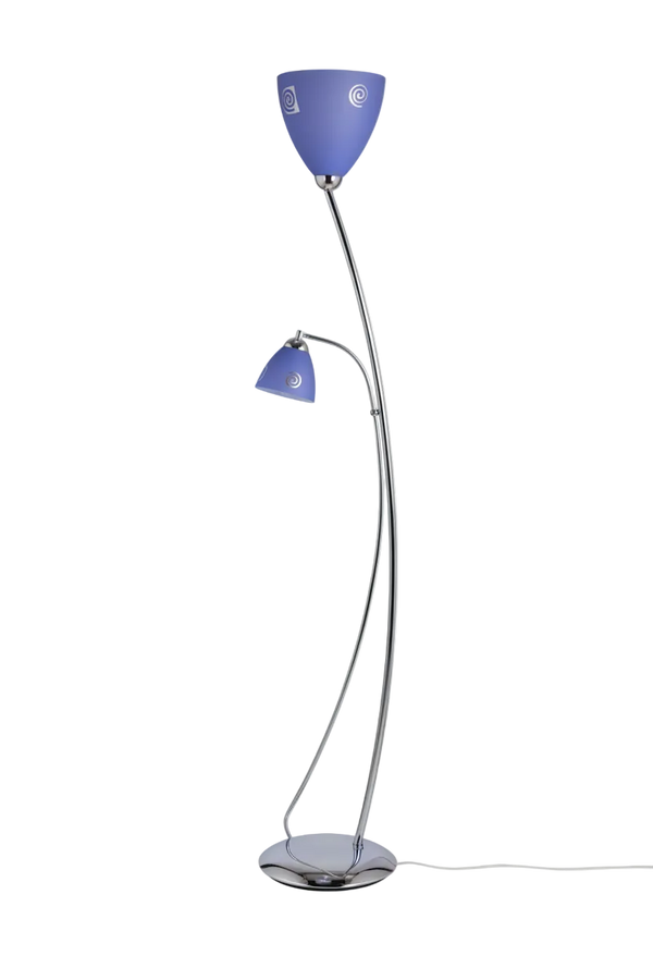 Stojací lampa - chrom a modrá