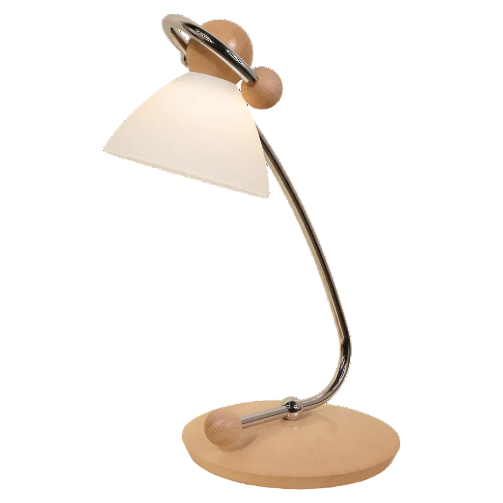 Stolní lampa s bílým sklem