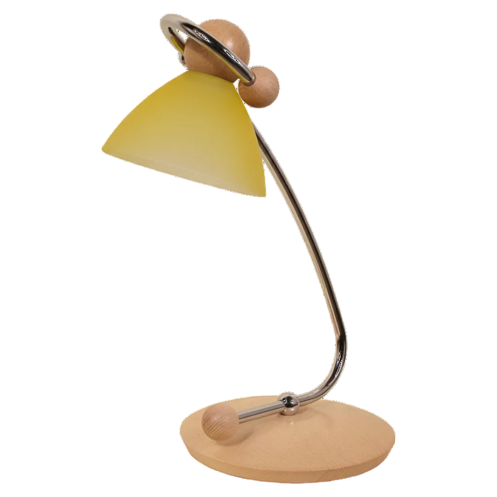 Stolní lampa se žlutým sklem