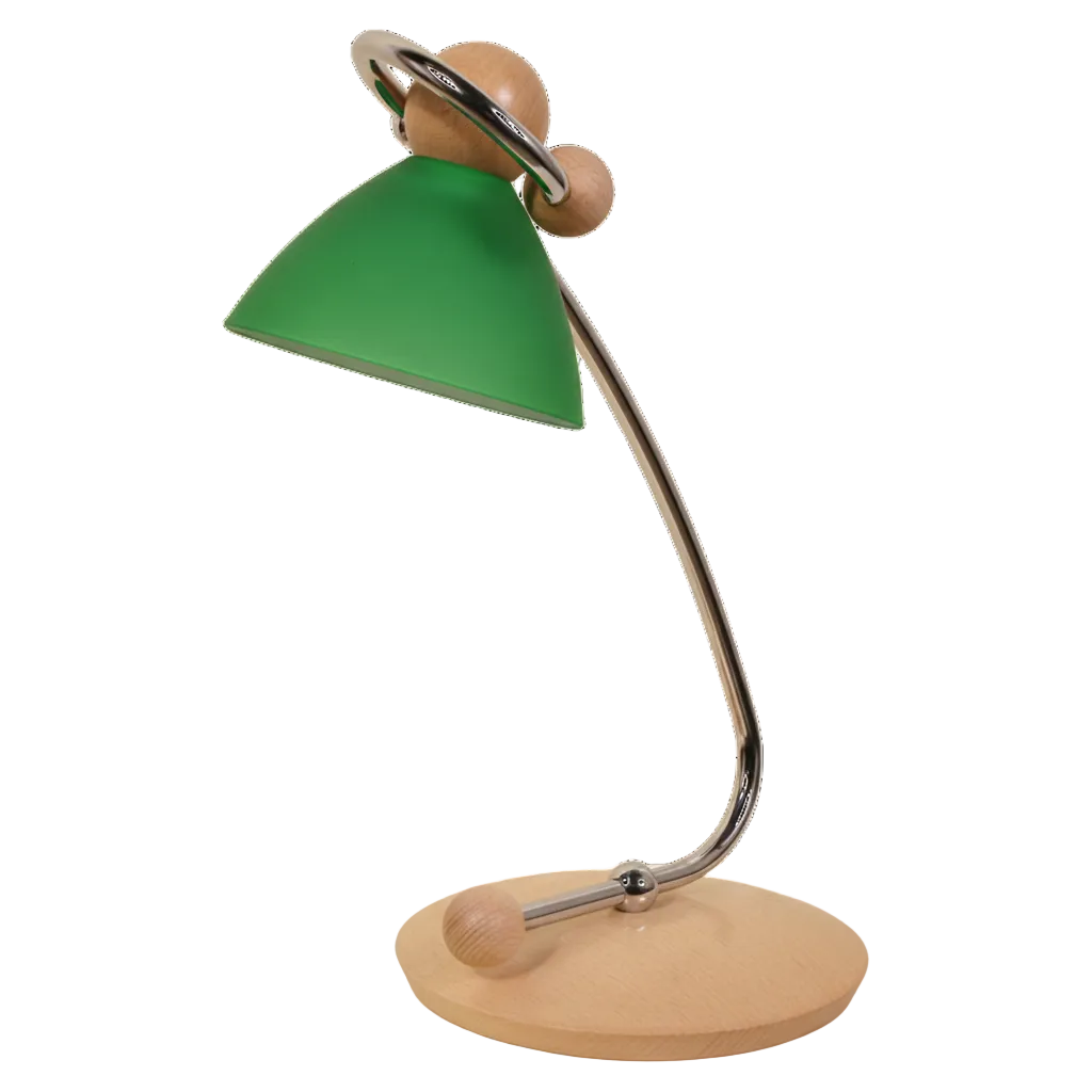 Stolní lampa se zeleným sklem